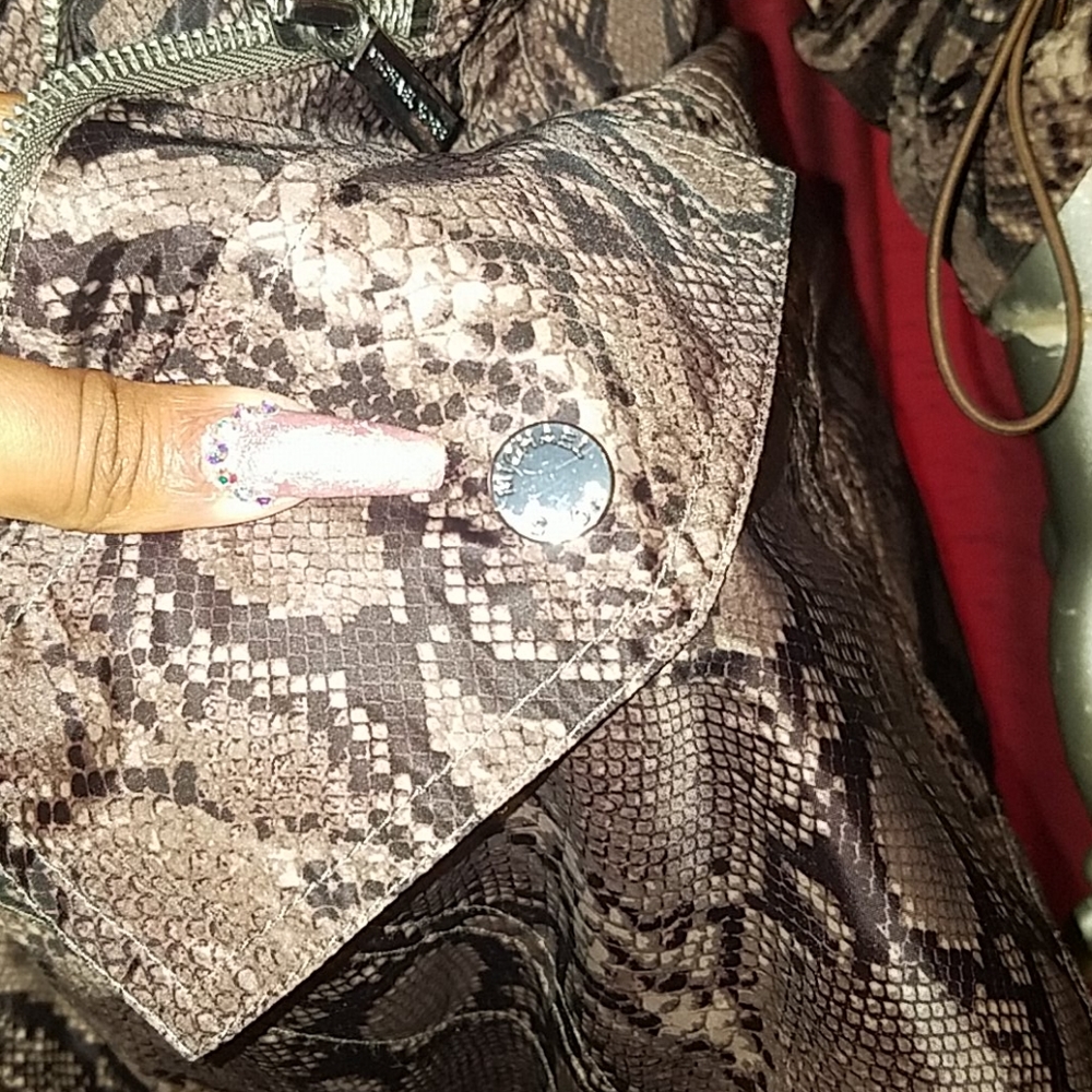 Michael Kors Snake Skin Python Rainjacket Brown S… - image 3